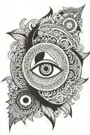 mandala balinese evil eye inside tattoo design idea