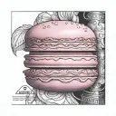 one pink macaron with 1986 added for a muscular white male tattoo design idea