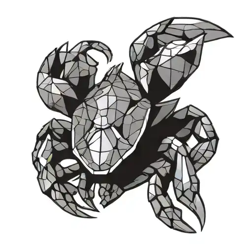 crab ram fish geometric design incorporating tattoo design idea