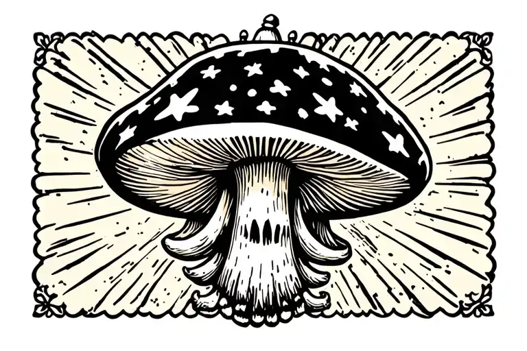 Mushroom timbre king failure tattoo design idea