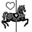 heart carousel tattoo design idea