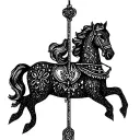 heart carousel tattoo design idea