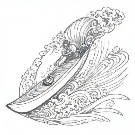 surf style tattoo design idea