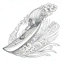 surf style tattoo design idea