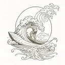 surf style tattoo design idea