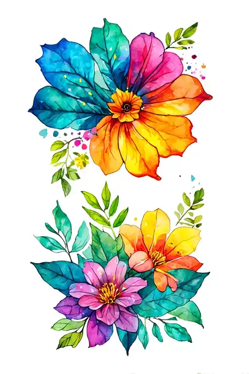 Outdoor themed with 2 symbols tattoo design idea