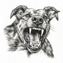barking dog mouth open mouth tattoo design idea