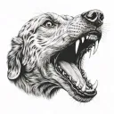 barking dog mouth open mouth tattoo design idea