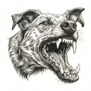 barking dog mouth open mouth tattoo design idea