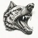 barking dog mouth open mouth tattoo design idea