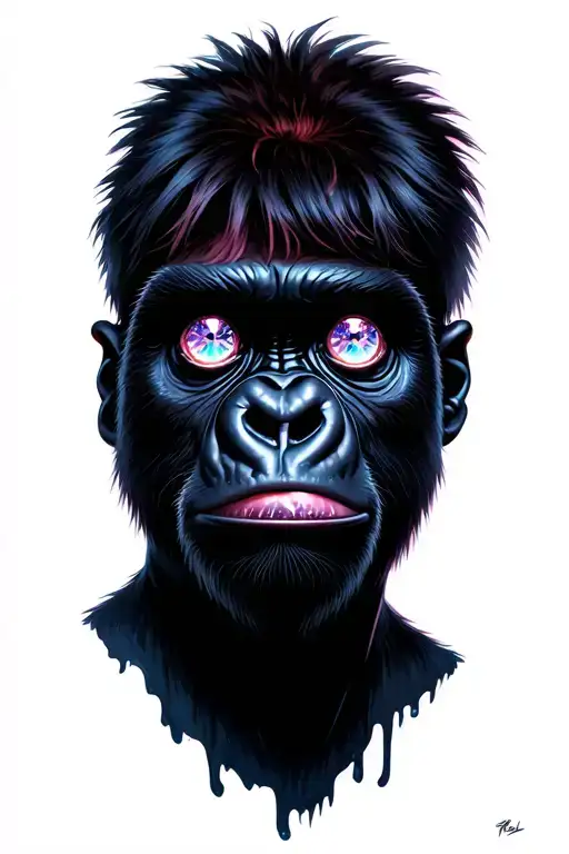 gorillaz rinestone eyes tattoo design idea