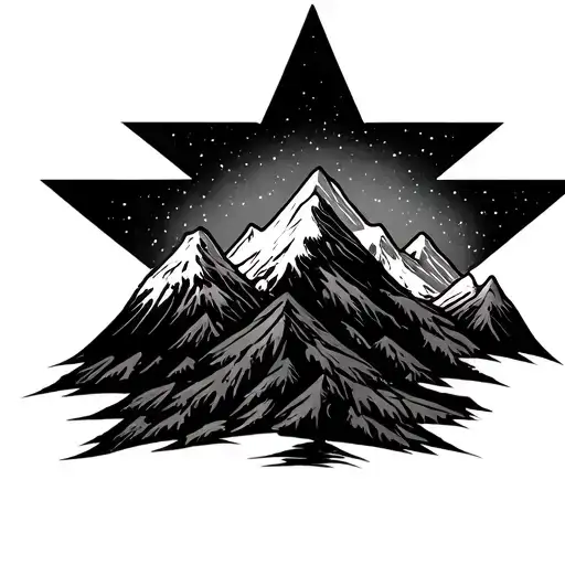 a star with twin peaks insid tattoo design idea