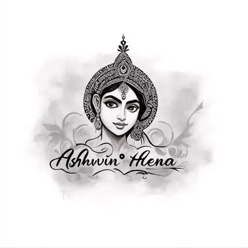 combination of two names Ashwin+Heena tattoo design idea