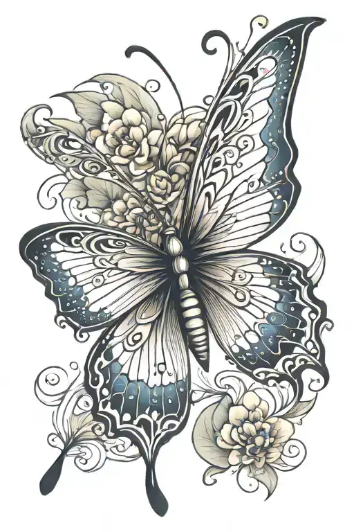 butterfly metamorphsis tattoo design idea