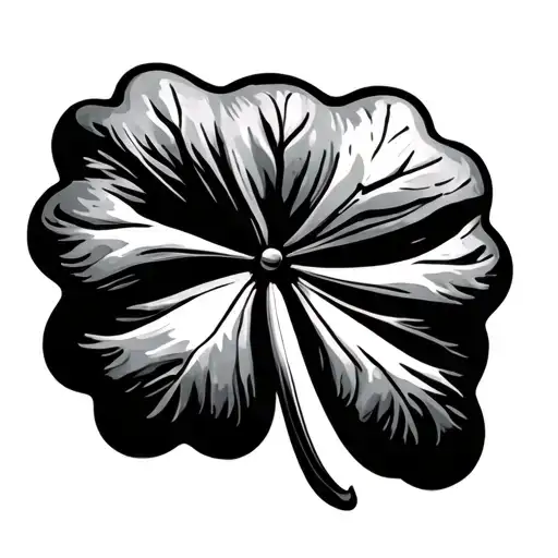 five leaf clover 444 tattoo design idea