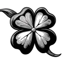 five leaf clover 444 tattoo design idea