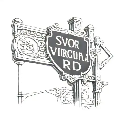 scalibur swo rd street sign Virginia DC tattoo design idea