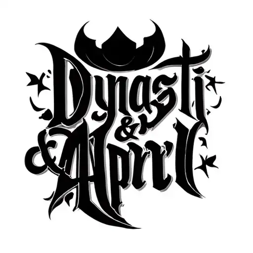 "Dynasti & April" name script tattoo design idea