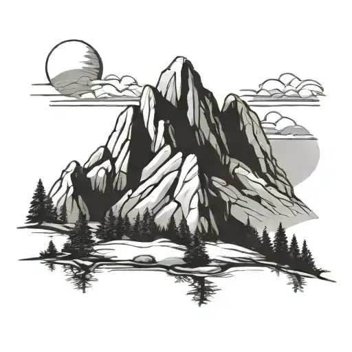 Boulder Flatirons tattoo design idea