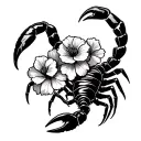 scorpio with geraniums tattoo design idea