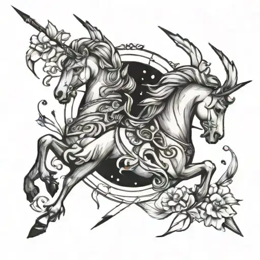 sagittarius gemini tattoo design idea