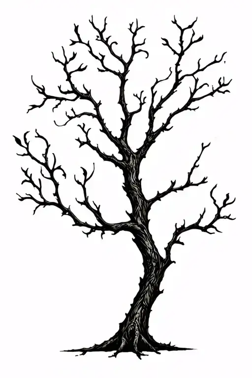 poison tree with no leaf's  tattoo design idea
