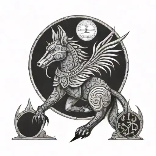 scales of anubis tattoo design idea