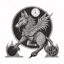 scales of anubis tattoo design idea