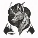 scales of anubis tattoo design idea