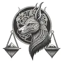 scales of anubis tattoo design idea