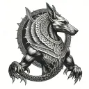 scales of anubis tattoo design idea