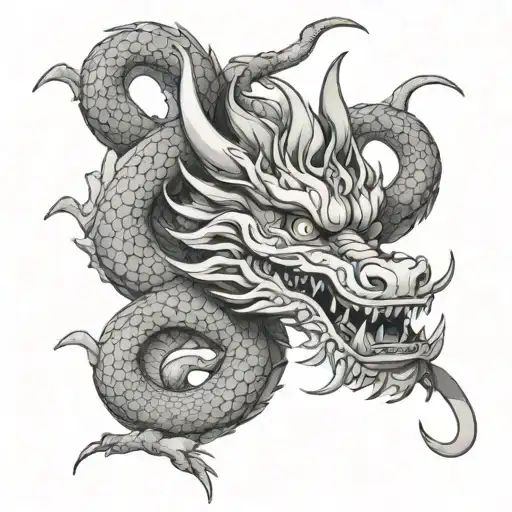 feminine chinese dragon wrapped tattoo design idea