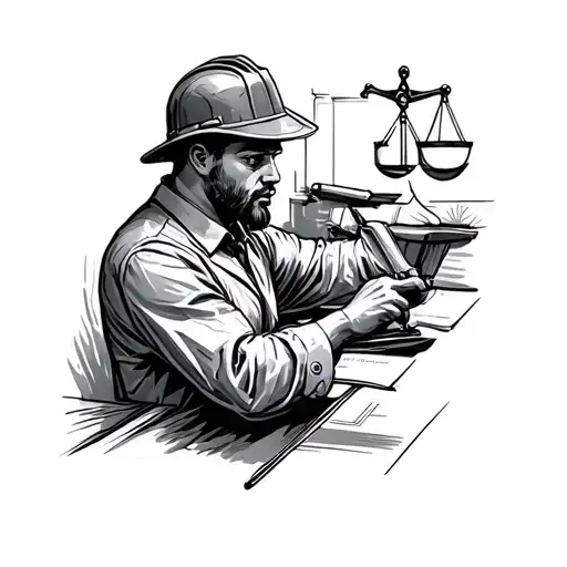 law and civil engineer working tattoo design idea
