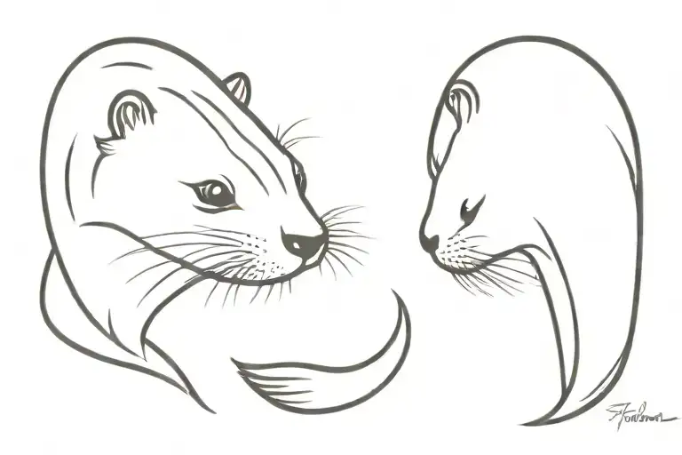 Otter finline tattoo design idea