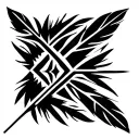 Native American feather arrow tattoo design idea