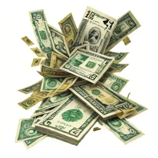 orozco last name  with money falling and pokar cards tattoo design idea