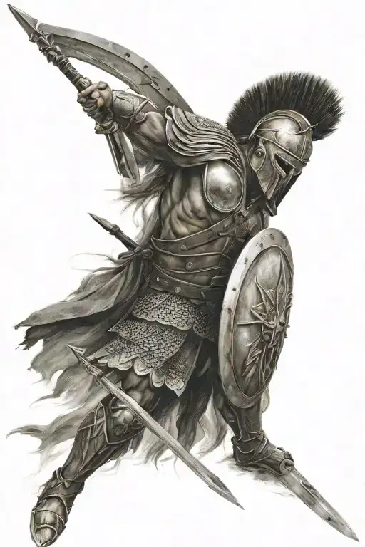 spartan warrior tattoo design idea