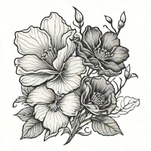 a cyclamen and poppy intertwined tattoo design idea