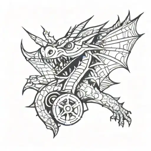 For a group of friends who like to do stupid things, the piston cup and the dragon movie tattoo design idea
