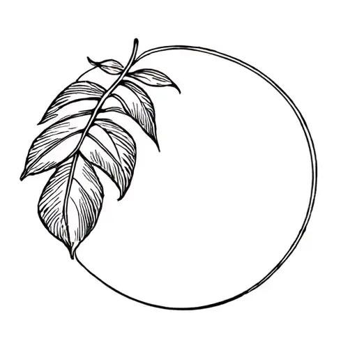 Cocoa with a leaf from the tree, minimalist tattoo tattoo design idea