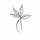 Cocoa with a leaf from the tree, minimalist tattoo tattoo design idea
