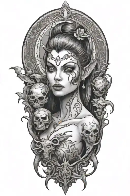 lilith diablo iv tattoo design idea