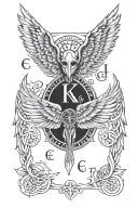 Valkyrie wings with elder futhark runes tattoo design idea