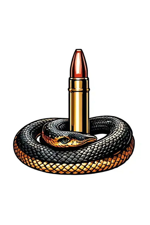 snake made of bullets tattoo design idea
