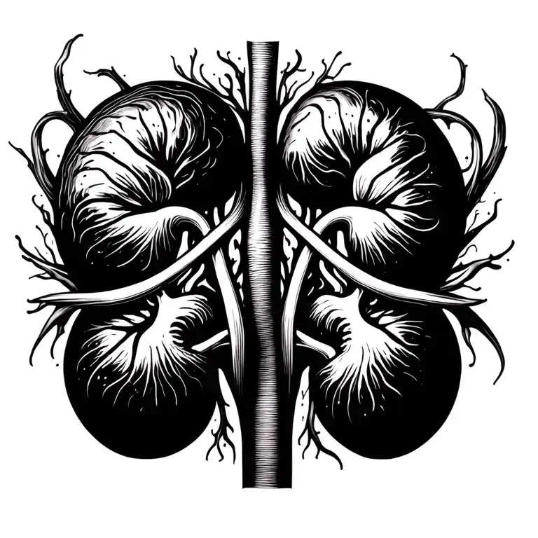 kidney tattoo design idea