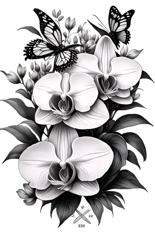 Orchids, lilies, butterflies, springs, star tenders, infinity signs 01.09.2022 und 02.06.2025 tattoo design idea
