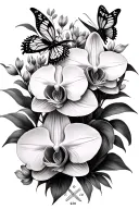 Orchids, lilies, butterflies, springs, star tenders, infinity signs 01.09.2022 und 02.06.2025 tattoo design idea