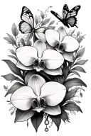 Orchids, lilies, butterflies, springs, star tenders, infinity signs 01.09.2022 und 02.06.2025 tattoo design idea