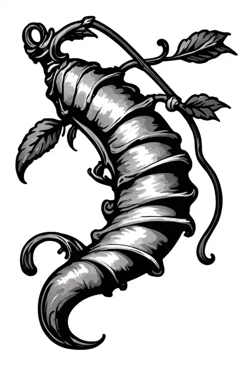 italian cornicello tattoo design idea