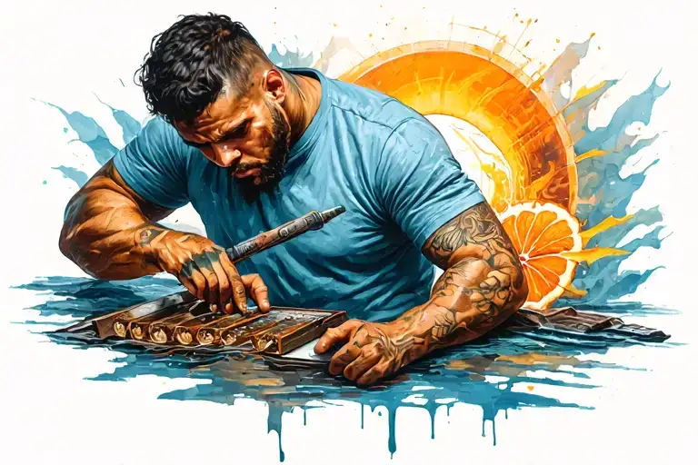 Hard work, Patience, sacrifice, consistency, DISCIPLINE, self confidence all together  tattoo design idea